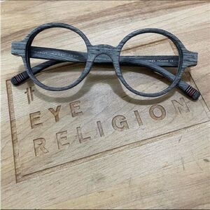 Morel 1880 2975 Wood Gray Round Glasses